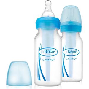 Dr. Brown's - Standaardfles 120 ml blauw duopack Options Bottle