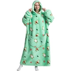Oversized hoodie, sweatshirt, dekens voor dames en heren, pullover met capuchon, oversized, draagbare deken, zachte hoodies, capuchon, eenheidsmaat (bombe avocado)