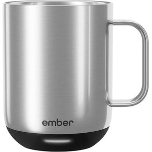 Ember Mug² Coffee Mug - Smart Mug met Mobiele App - Cup Warmer - Thermo Mok met Instelbare Temperatuur - Krasbestendige Theemok & Koffiemok - Cadeau voor Koffieliefhebbers - 295 ML - Stainless