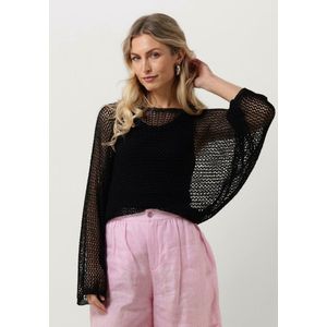 RESORT FINEST Crochet Sweater Truien & vesten Dames - Sweater - Hoodie - Vest- Zwart - Maat M