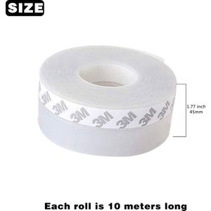 Tochtstrip voor deur, zelfklevend, 4,5 x 10 m, transparante siliconen afdichtingstape, multifunctionele siliconen strips, tochtstopper, geluidsdicht, voor deur en ramen