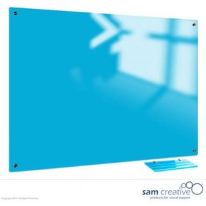 Whiteboard Glas Icy Blue Magnetic 100x150 cm | sam creative whiteboard | Blue Magnetic whiteboard | Glassboard Magnetic