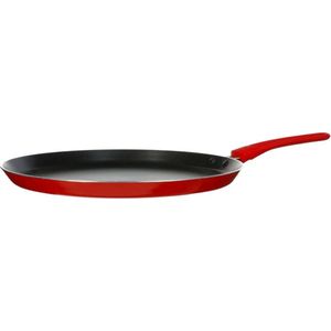 Secret de Gourmet - Pannenkoekenpan - Alle kookplaten/warmtebronnen geschikt - rood/zwart - Dia 28 cm