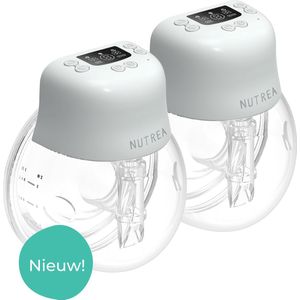 Nutrea EasyFlow 2 Stuks – Elektrische Draadloze Borstkolf 17 mm – Handsfree Borstkolf – Oplaadbare Accu – Snelheid Aanpasbaar