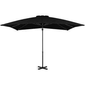 vidaXL Zweefparasol 250x250 cm - Zwart Hangende Parasol - Parasol - Tuinset - Buitenschilderij - Zomerdecoratie