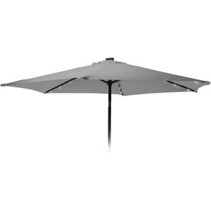 Oneiro’s Luxe Parasol met verlichting - 270cm - licht grijs – Rond - rechthoekig – balkon – terras - waterdicht – zomer – tuin – balkon – zweef