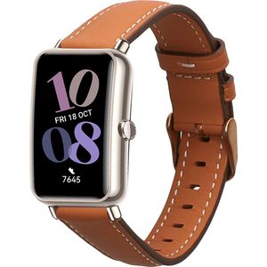 kwmobile lederen horlogebandje geschikt voor Huawei Watch Fit mini polsband - Echt leren smartwatch bandje - Activity tracker horloge band in bruin