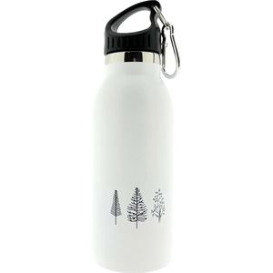 Thermosfles Drinkfles - Lichtgewicht - Geïsoleerd - Dubbelwandig - RVS - Wit - 0.5 liter