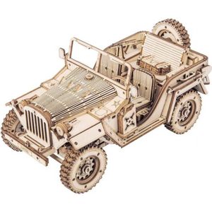 Robotime - Army Field Car - Leger voertuig - Militaire auto - Houten modelbouw - Modelbouw - DIY - Hout 3D puzzel - Tieners - Volwassenen - 369 stukjes
