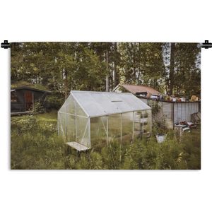 Wandkleed Broeikassen - Kleine kas in een tuin Wandkleed katoen 120x80 cm - Wandtapijt met foto