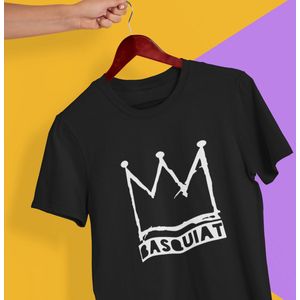 Jean Michel Basquiat Crown - Unisex T-Shirt - Slim fit T-shirt met ronde hals en korte mouwen, Size: XXL