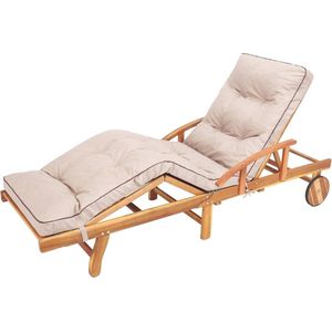 Comfortabele ligkussens voor ligbed - 201 x 55 cm, Beige, Waterdicht en Ondersteuning met Elastieken