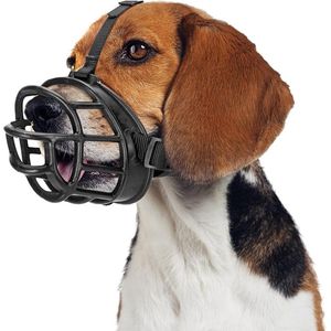Muilkorven voor honden, voorkomt bijten, kauwen en blaffen, ademende siliconen mand voor honden, voor kleine, middelgrote en grote honden (S/M/L, zwart)