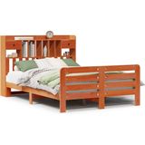 vidaXL - Bed - met - boekenkast - zonder - matras - grenenhout - wasbruin - 140x190 - cm