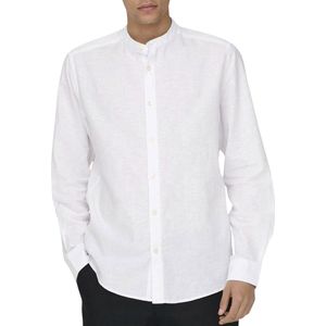 Only & Sons Caiden LS Solid Linen Mao Overhemd Mannen - Maat S