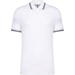 Kariban Gestreepte herenpolo korte mouwen K272 - White / Navy - XL