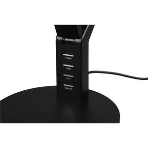 LED Bureaulamp - Trion Avvan - 5W - Aanpasbare Kleur - USB Oplaadbaar - Dimbaar - Rond - Mat Zwart - Kunststof