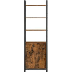 Hangplank Voor De Kledingkast - Stoffen Organizer - Versterkt Met Houten Plank Met 4 Vakken En 1 Lade Beige 30x30x75 Cm