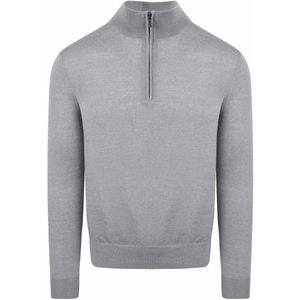 Suitable Merino Half Zip Trui Grijs - Maat S - Heren - Schipperstrui