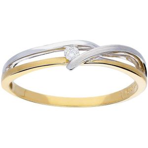 Glow - Gouden ring met steen 1-0.03ct - G/SI