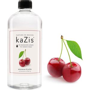 KAZIS Amaretto Kers - 1000 ml huisparfum navulling geschikt voor LampAir, Ashleigh & Burwood en Lampe Berger