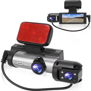 316-inch Dubbele Dashcam Voor-achteropname HD Nachtzicht Achteruitrijmonitor - Autodashboardcamera voor Inparkeren met brandpunt op Autorijrecorder .