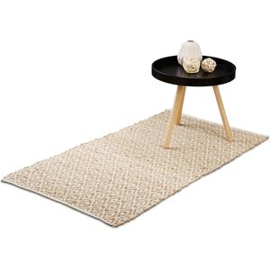 relaxdays - jute vloerkleed - loper - tapijt - handgemaakt - bruin - vloermat