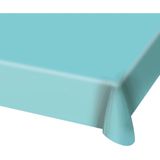 2x stuks tafelkleed van lichtblauw plastic 130 x 180 cm - Tafellakens/tafelkleden voor verjaardag of feestje
