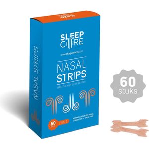 SleepCore® - 60 Neuspleisters - Anti Snurk Pleisters - Neusstrips - Strips - Hypoallergene Lijm - 60 strips - Slaapproblemen - Breathe - Slaap - Bandage - Right - Ademen - Neus - Sterke kleefstof - Stuks - Neusspreider - Snurken - Right - Well