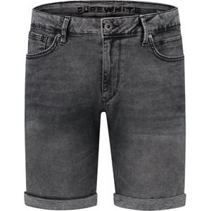 Purewhite - Heren Skinny fit Denim Shorts - Denim Dark Grey - Maat 28