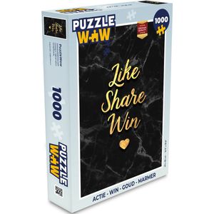 Puzzel Actie - Win - Goud - Marmer print - Legpuzzel - Puzzel 1000 stukjes volwassenen