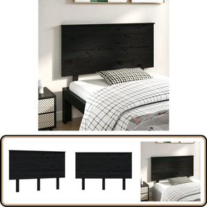 vidaXL Hoofdbord - Massief Grenenhout - Zwart Houten Hoofdbord - Hoofdbord Voor Bed - Massief Hout - Zwarte Hoofdbord - Landelijke Stijl