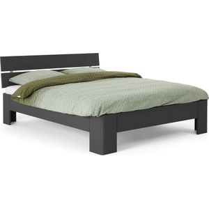 B Bright Fresh 500 Bed met Hoofdbord 90x200cm - Bedframe Antraciet - Eenpersoonsbedden - Instaphoogte: 50cm