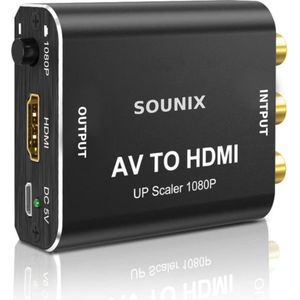 SOUNIX RCA naar HDMI - 1080P 60Hz - voor Wii/PS2/PS3/PC/Xbox/SNES/N64/STB/VHS/VCR/DVD/camera - Aluminium