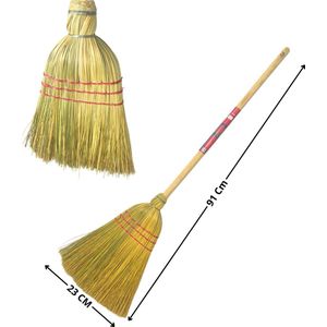 Synx Tools kinder mixstrobezem - bezems - kinder bezem - bezem kind - speelgoed bezem - Lengte 91cm