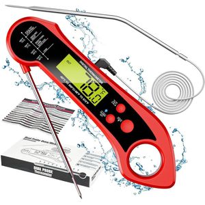 Digitale Kookthermometer met Snelle Leestijd, LCD-Display, Achtergrondverlichting en Magneet - Perfect voor Vlees, BBQ en Gebak