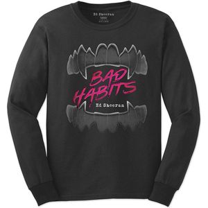 Ed Sheeran - Bad Habits Longsleeve shirt - S - Zwart