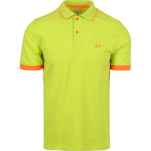 Sun68 - Poloshirt Small Stripe Neon Groen - Modern-fit - Heren Poloshirt Maat XXL