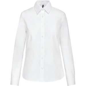 Kariban Dames Oxford blouse lange mouwen K534 - White - M