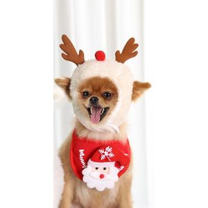 Honden Hoedje Kerst - S - Wit - Rudolp - Kerstmishoedje - Kerstoutfit - Hondenkleding - Huisdierenhoedje - Kersthoedje Hond - Hoed voor Honden - Huisdieren Hoofddeksel - Christmas Hat Dog - Doghat - Honden Pet - Kattenhoed - Kattenkleding