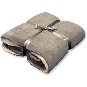 Unique Living Coby - Plaid - Polyester - 130 x 160 cm - Grijs