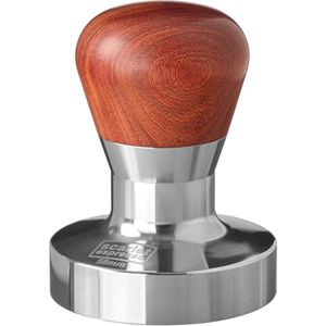 scarlet espresso | Tamper ""Passion"" voor barista; met ergonomische PVC of kostbaar houten handvat naar keuze en precisie roestvrijstalen basis.