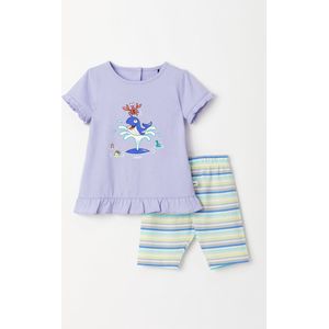 Woody pyjama meisjes - lila - walvis - 231-3-TUN-S/306 - maat 80