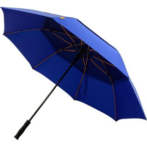 Parapluie de golf homme à ouverture automatique - Résistant au vent 97 cm 160 liter blauw (blauw) met Blue baleinen en oranje accenten.