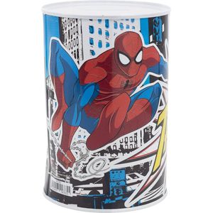 Spaarpot voor kinderen metaal Spiderman Streets - Leuke spaarpot voor kinderen met Spiderman thema