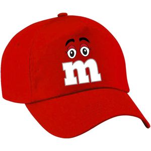 Bellatio Decorations Verkleed pet voor kinderen - letter M - rood - unisex - carnaval - themafeest