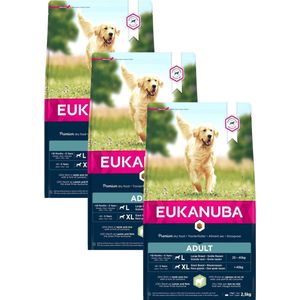 3x Eukanuba Dog Adult Large Lam - Rijst 2,5 kg