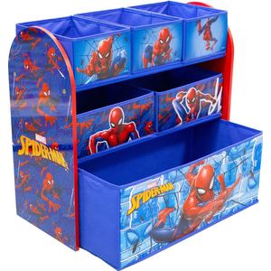 Spiderman Opbergkast - Speelgoed Opbergbank - Kinderkast met Opbergbakken - Opbergsysteem voor Kinderen - 62,5 x 29,5 x 60 cm
