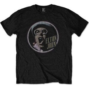 Elton John - Circle Heren T-shirt - L - Zwart