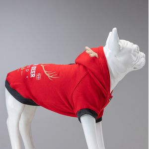 Lindo Dogs - Hondenjas - Hondenkleding - Honden sweatshirt - North Deer - Rood - Maat 3